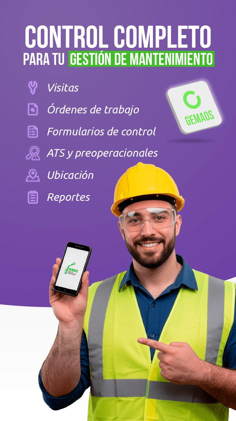 Dashboard de gestión de mantenimiento GEMAOS